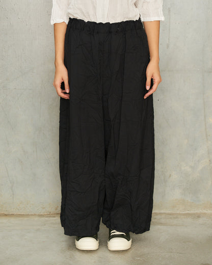 Black Wool Twill Sarouel Pants