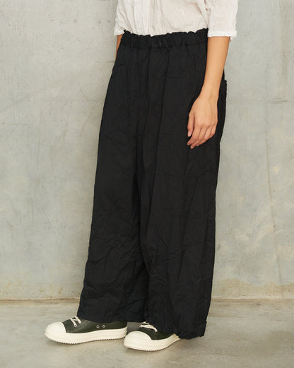 Black Wool Twill Sarouel Pants