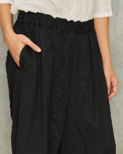 Black Wool Twill Sarouel Pants