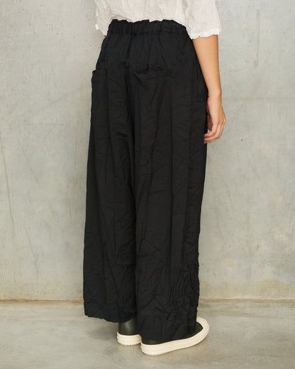 Black Wool Twill Sarouel Pants