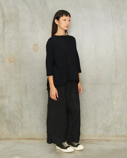 Black Wool Twill Sarouel Pants