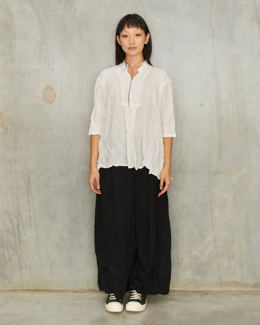 Black Wool Twill Sarouel Pants