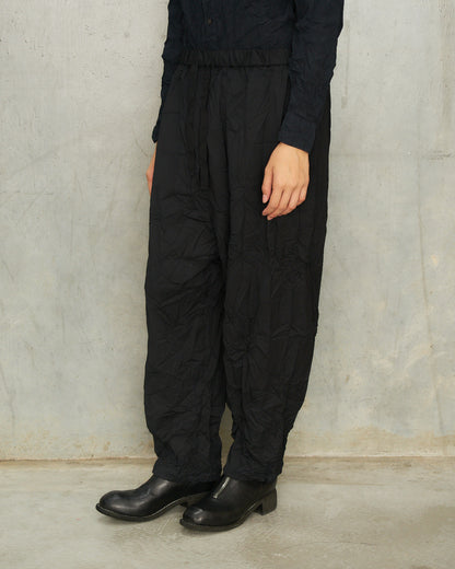Black Wool Twill Tapered Pants