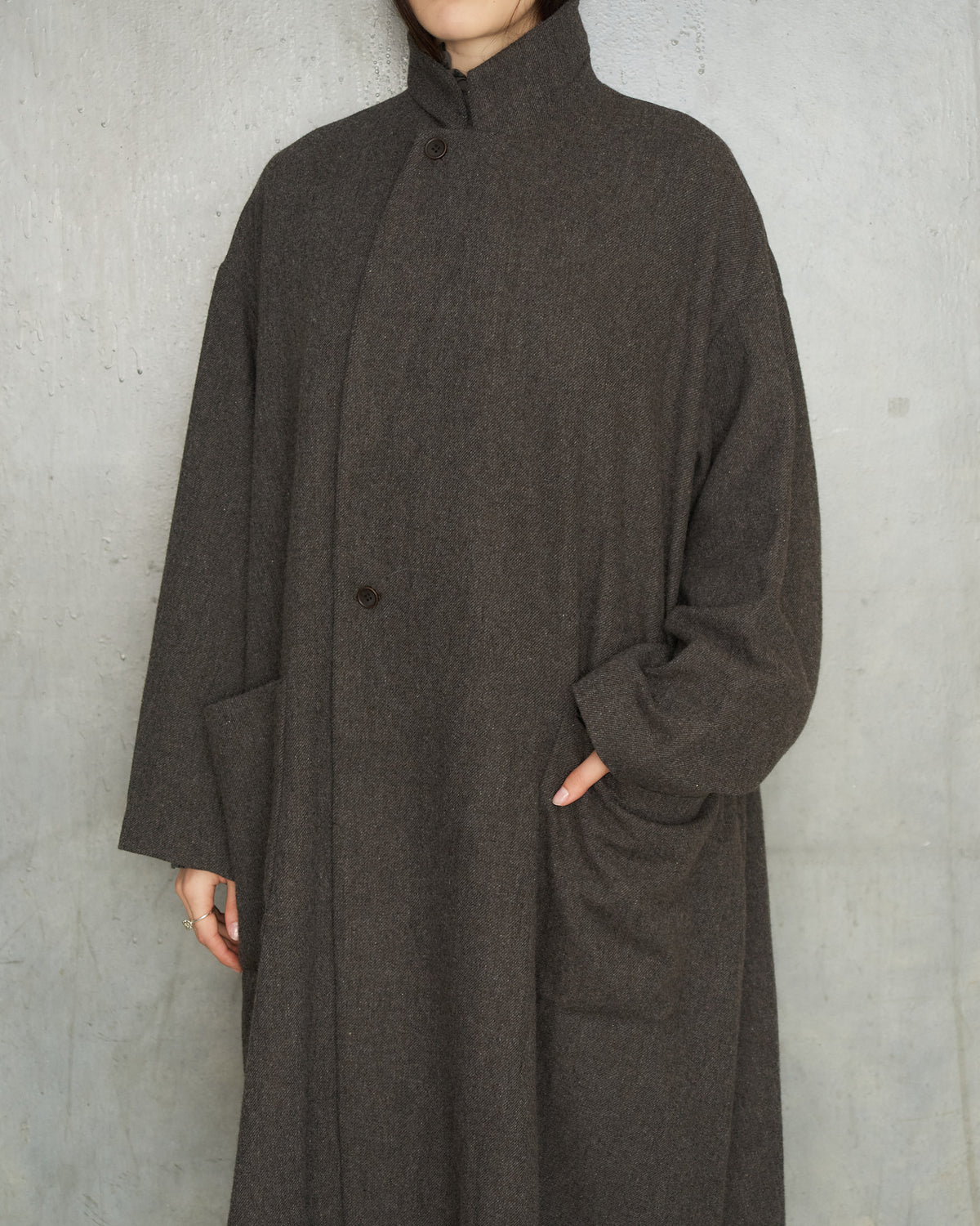 Brown Eco Wool Oversized Coat