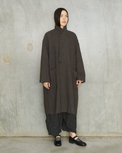 Brown Eco Wool Oversized Coat