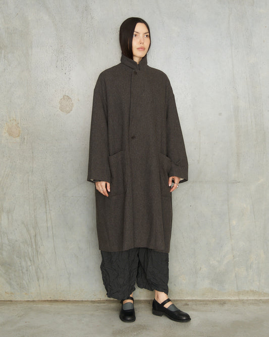 Brown Eco Wool Oversized Coat