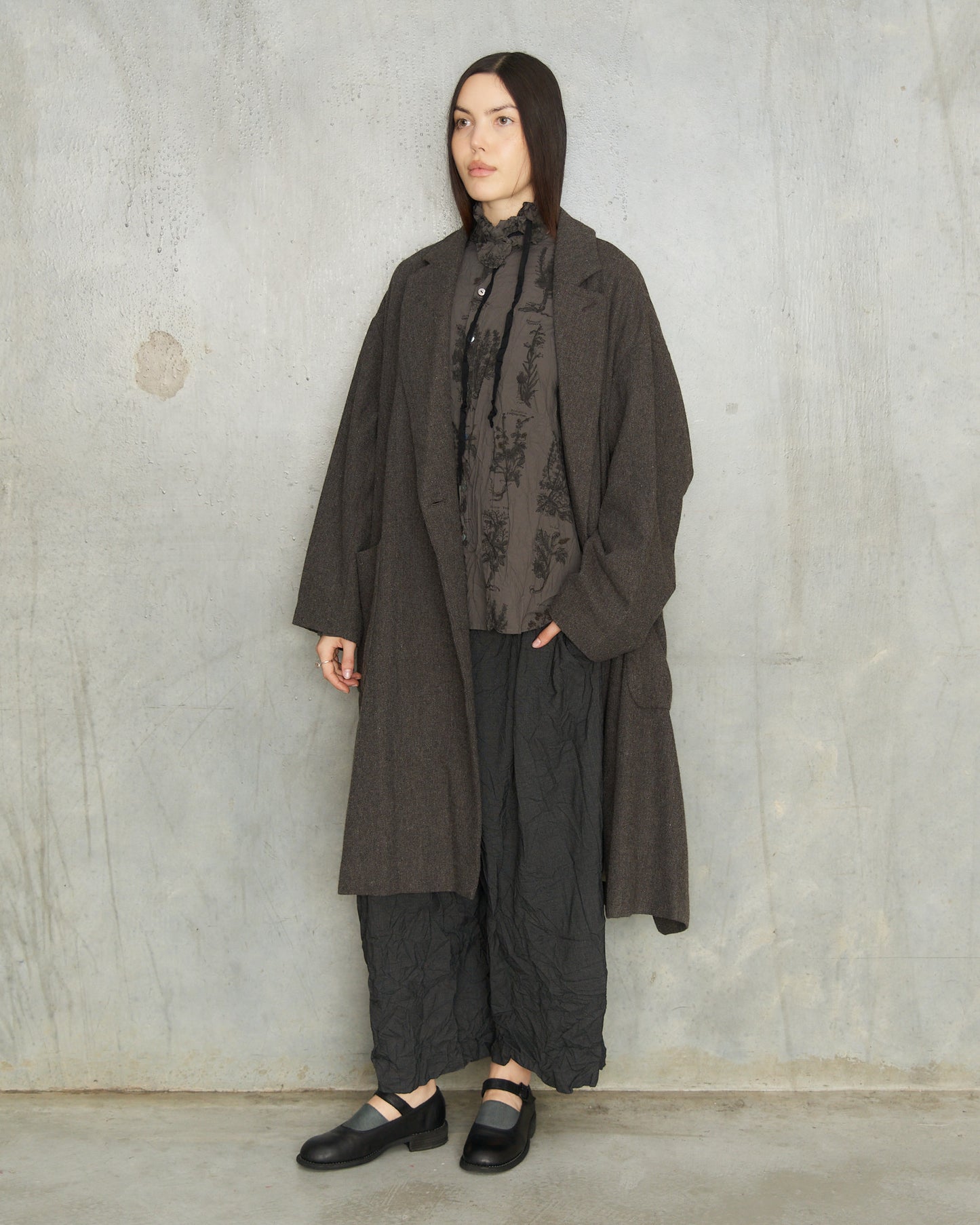 Brown Eco Wool Oversized Coat