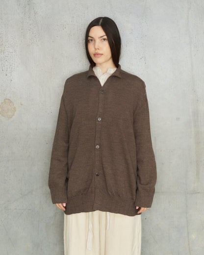 Brown Merino Wool Cardigan