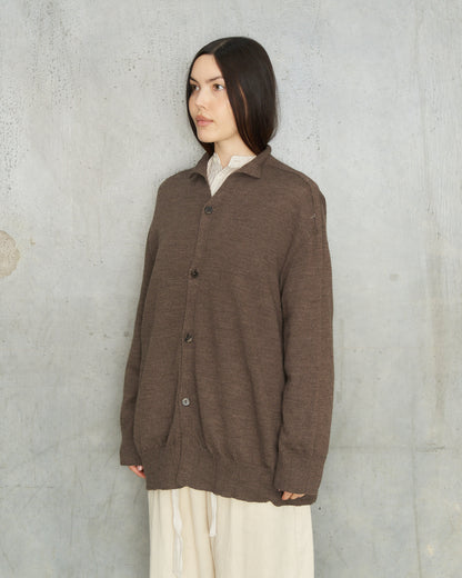 Brown Merino Wool Cardigan