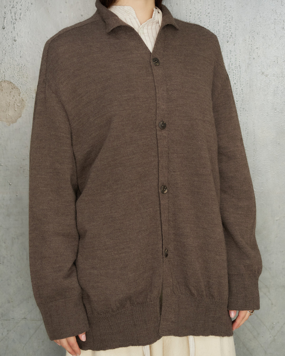 Brown Merino Wool Cardigan