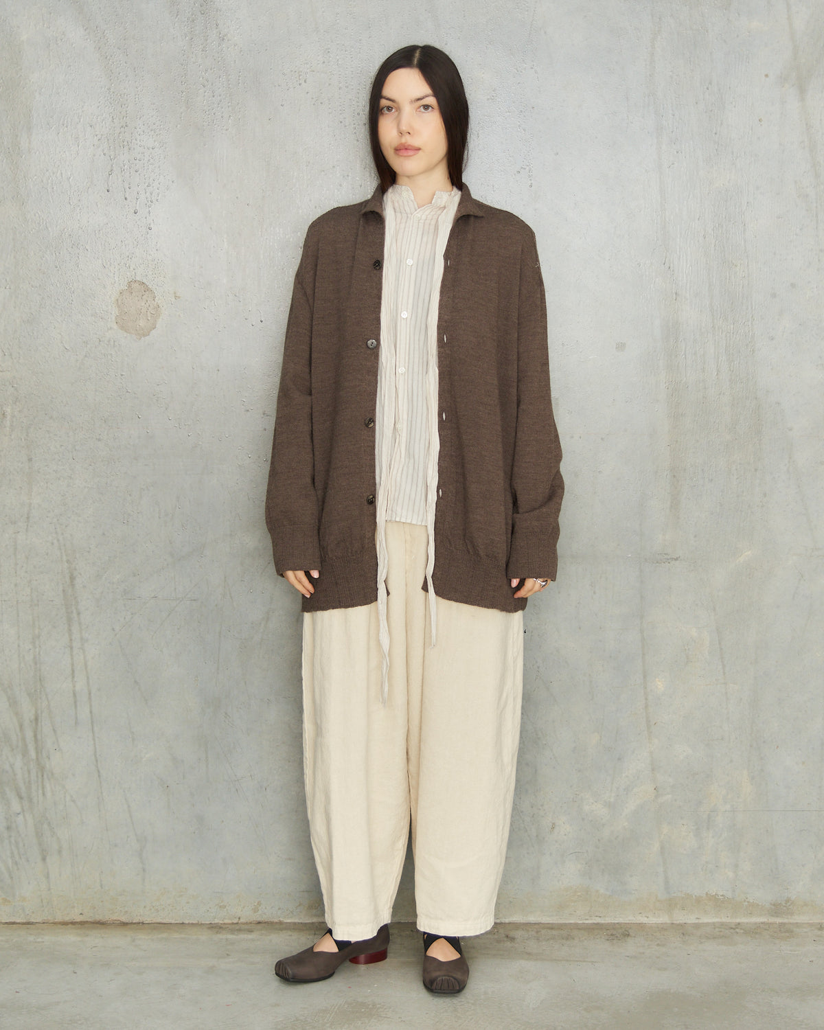 Brown Merino Wool Cardigan