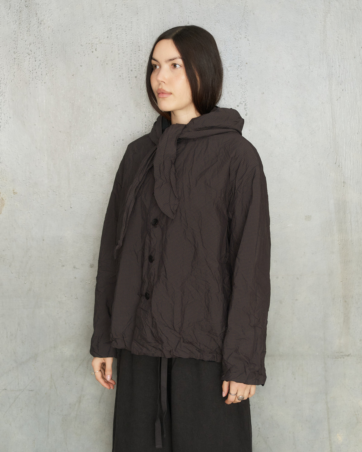 Brown Mini Check Short Jacket