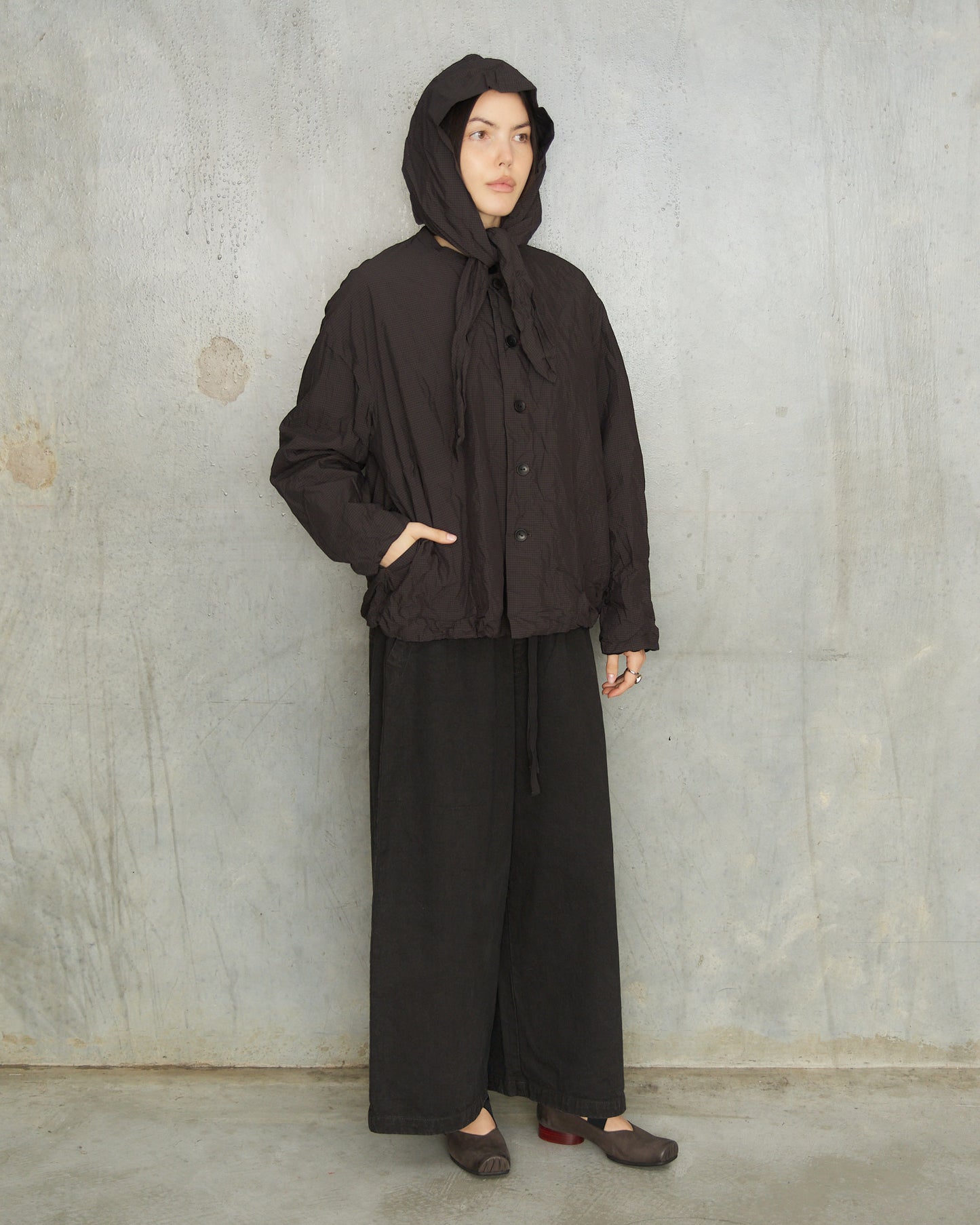 Brown Mini Check Short Jacket