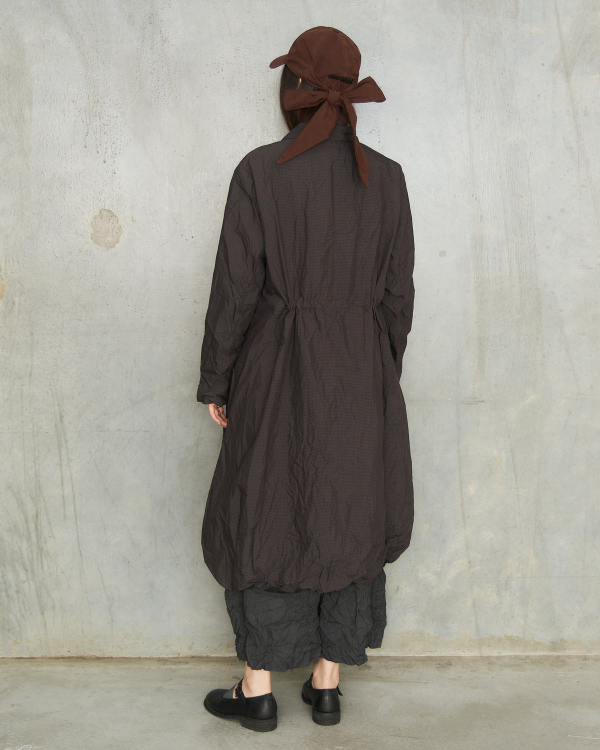Brown Mini Check Tailored Coat