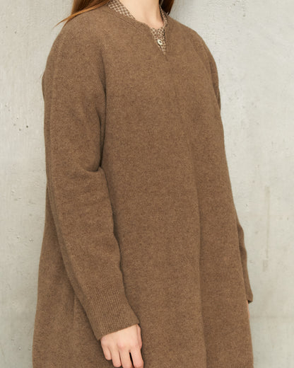 Brown Wool Long Pullover