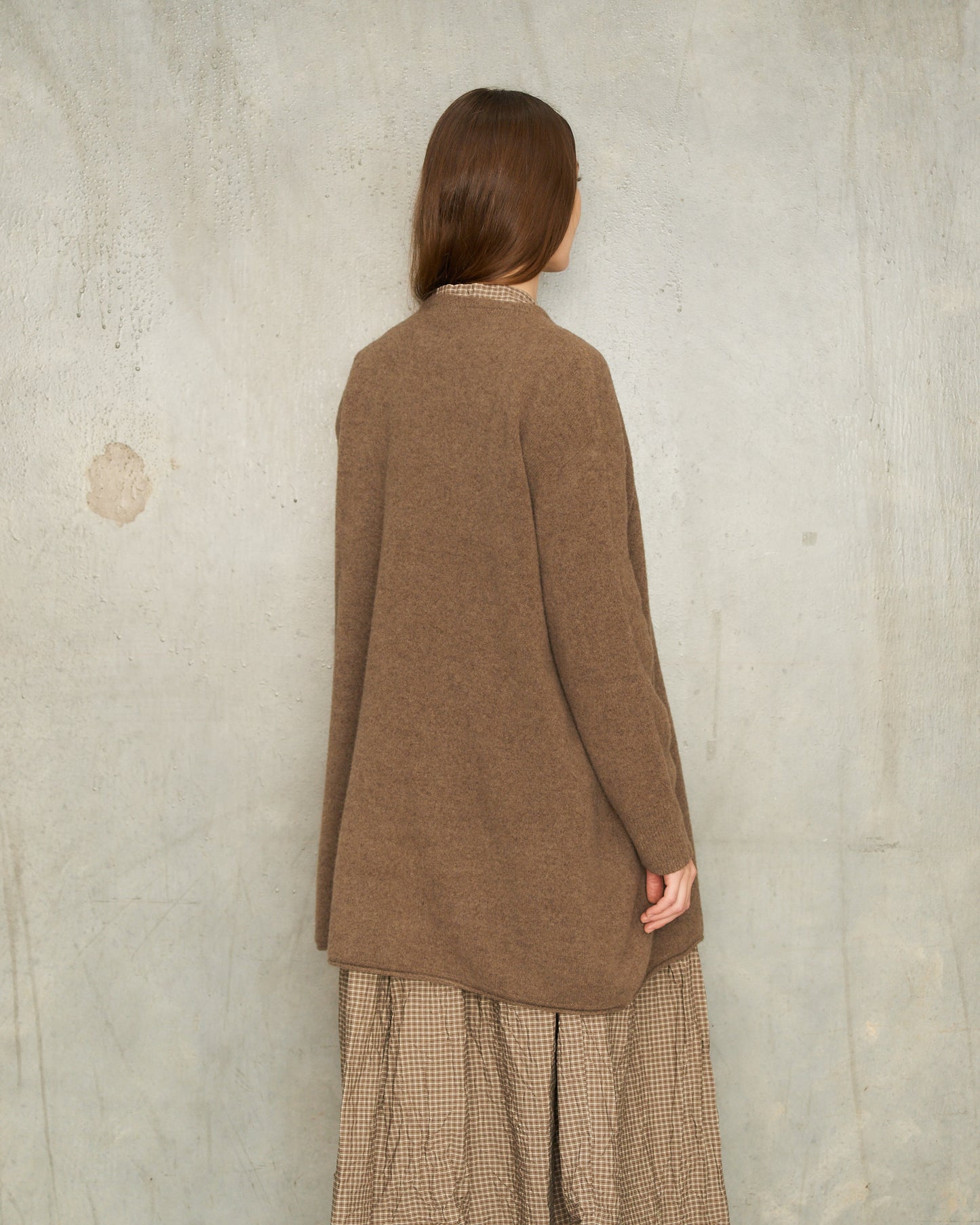 Brown Wool Long Pullover