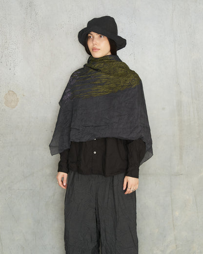 Charcoal Lavender Print Scarf