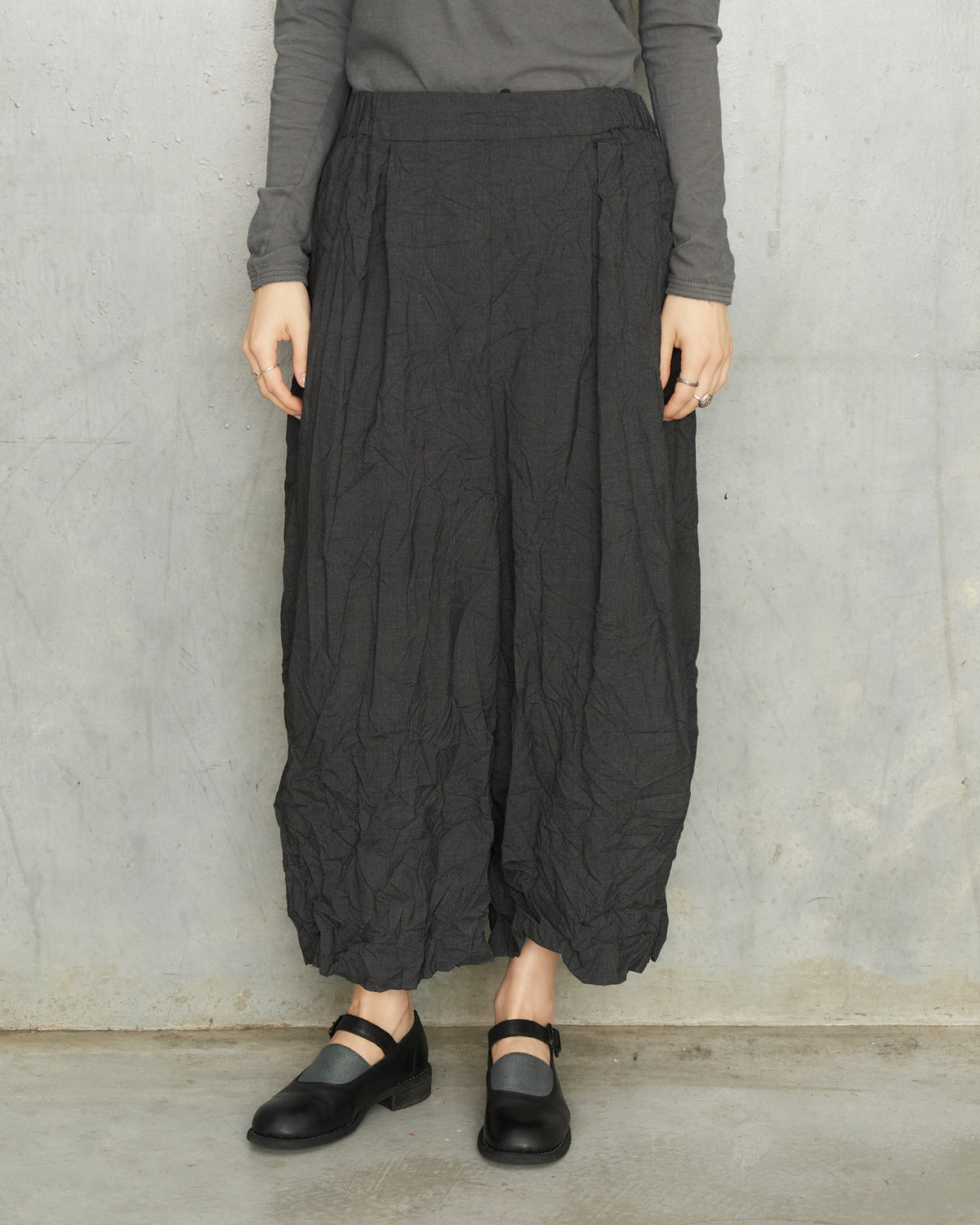Charcoal Recycled Pinhead Wide Pants