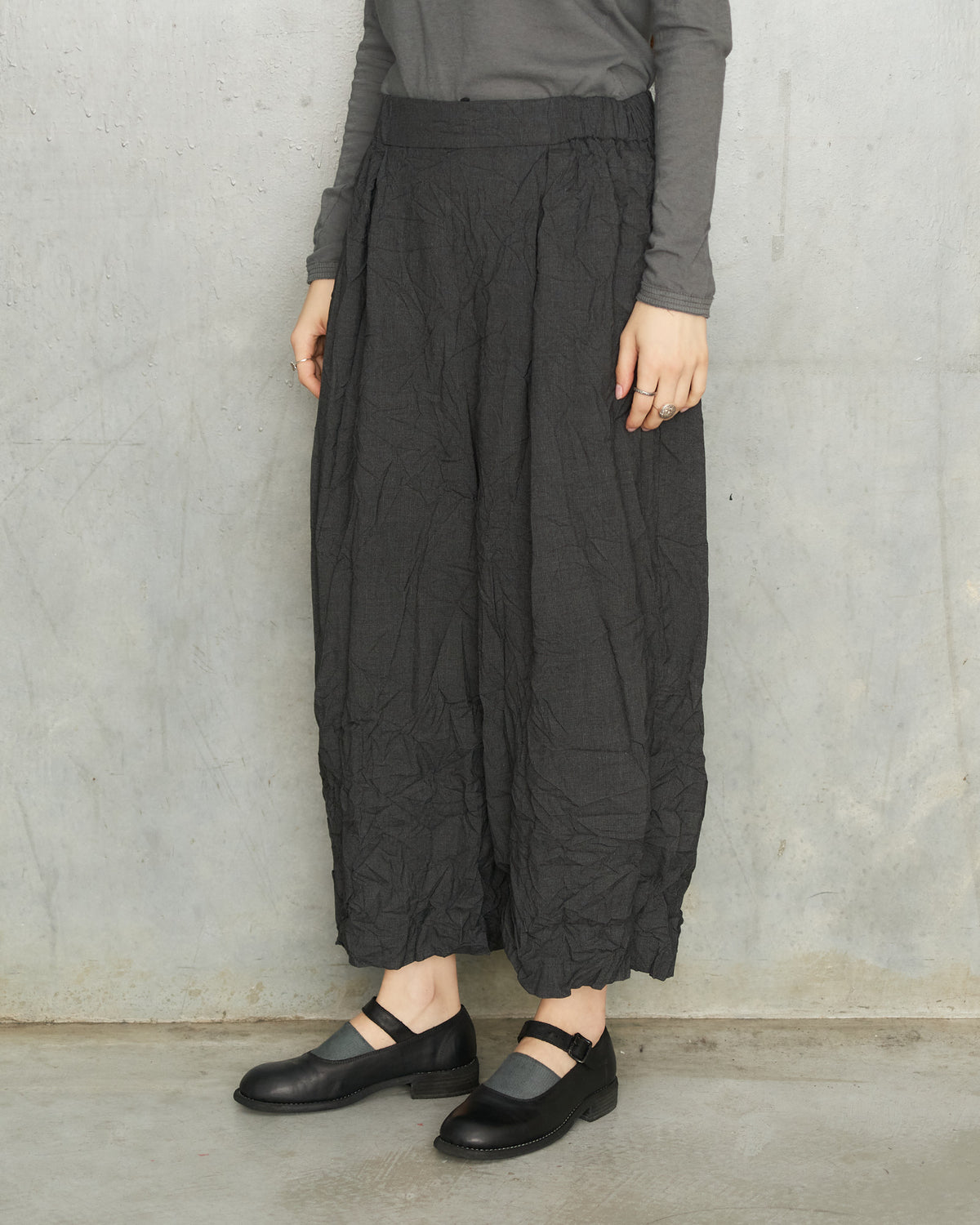 Charcoal Recycled Pinhead Wide Pants