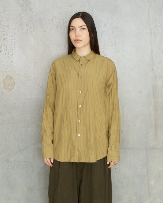 Green Dobby Stripe Shirt