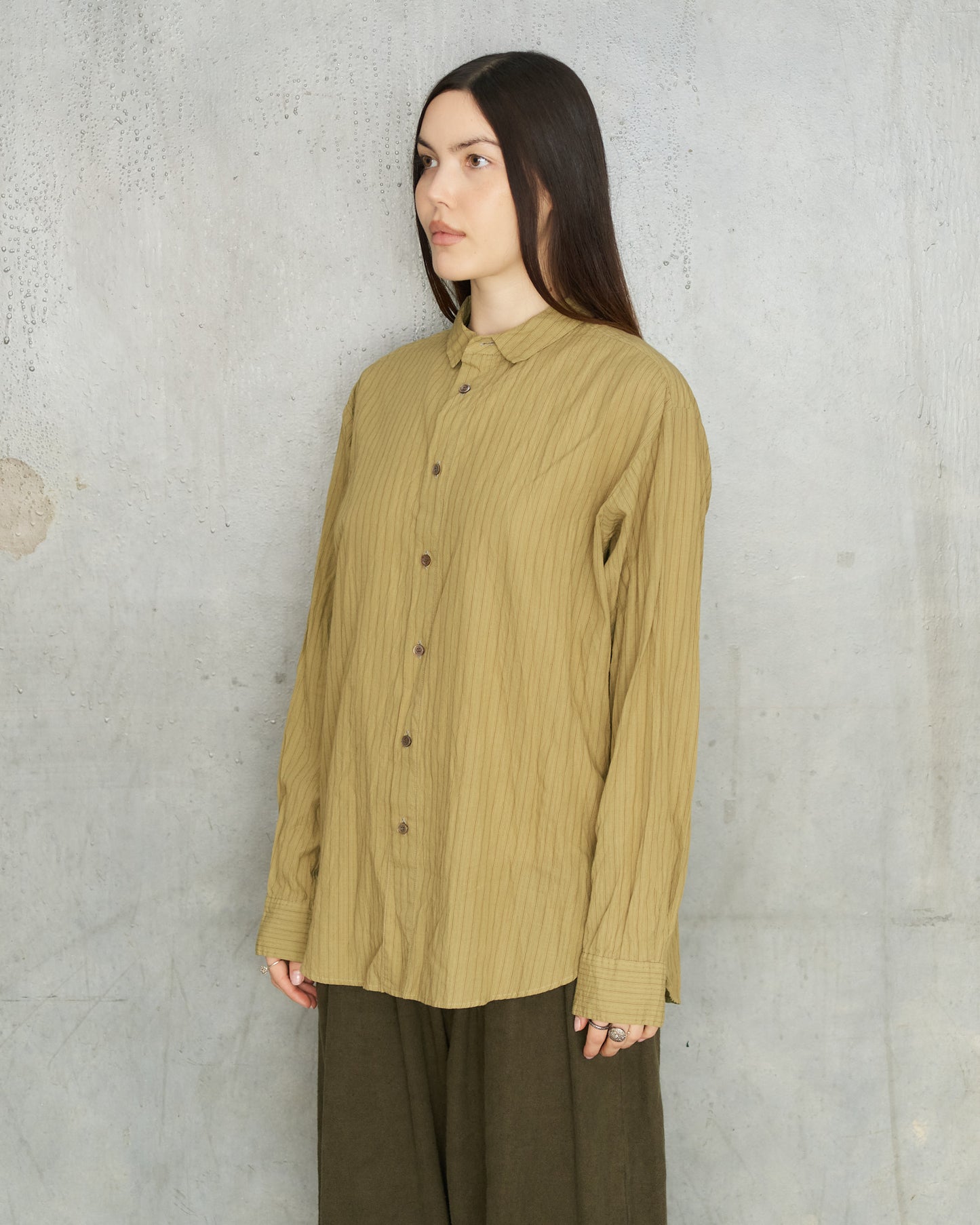 Green Dobby Stripe Shirt