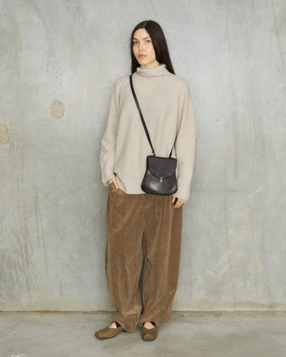 Greige Patterned Panel Pullover