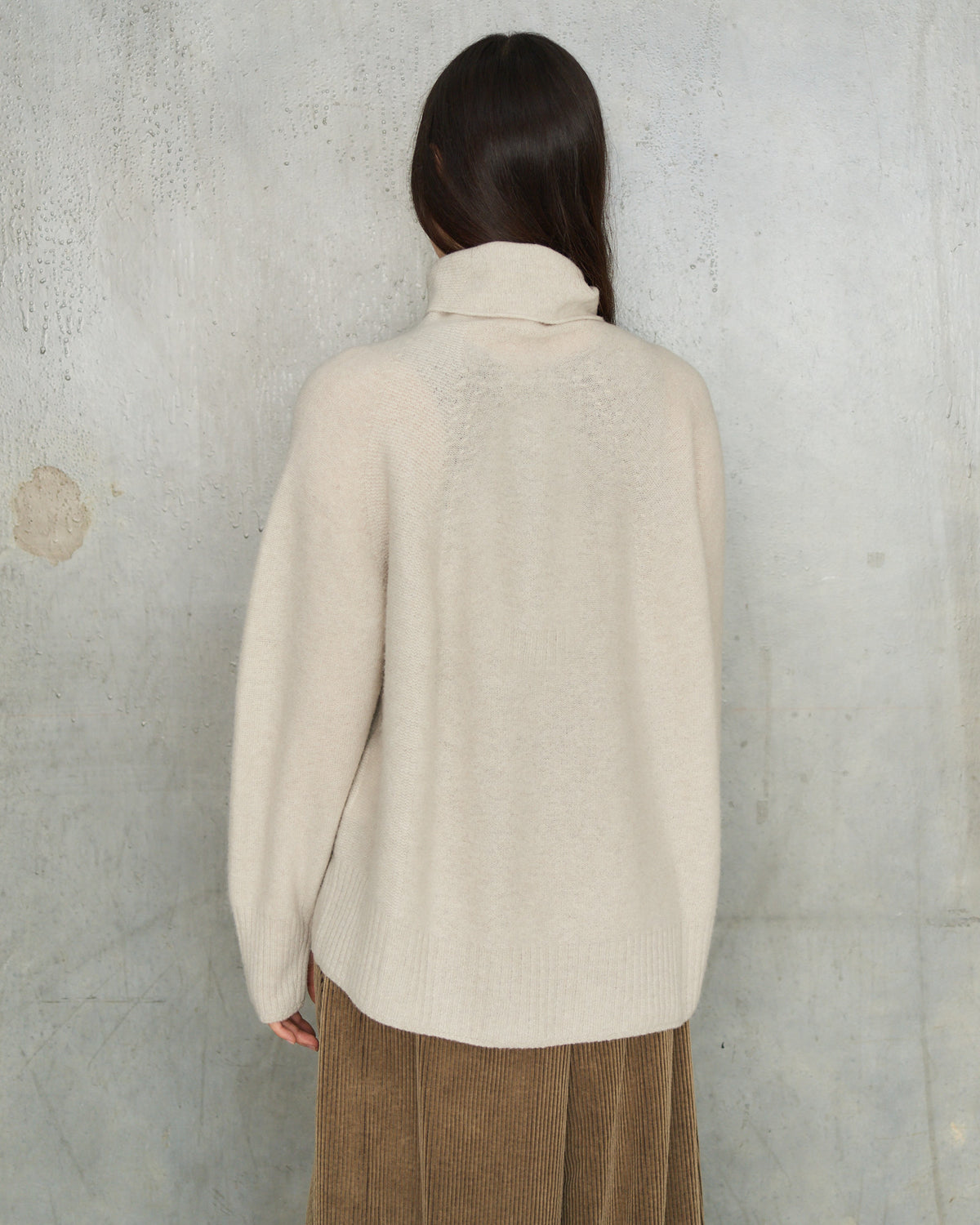 Greige Patterned Panel Pullover