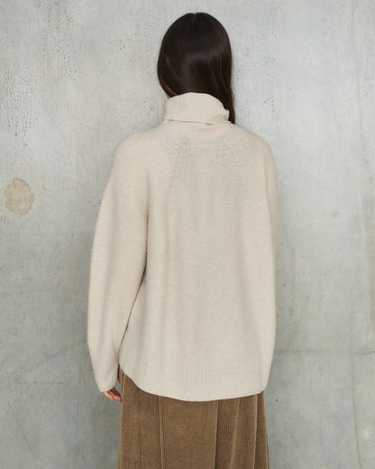 Greige Patterned Panel Pullover