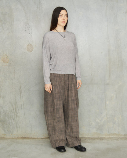 Grey Cashmere Boatneck Pullover