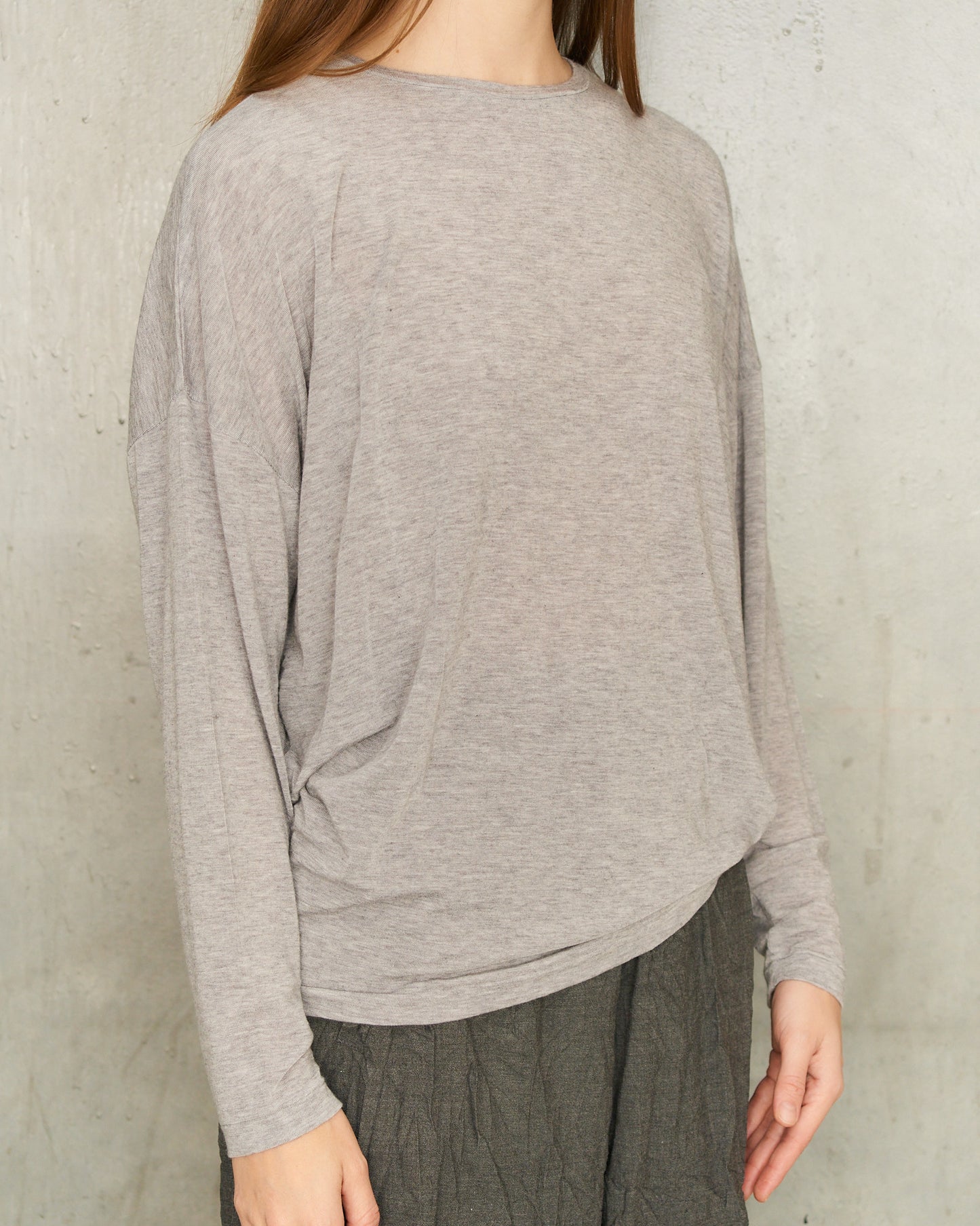 Grey Cashmere Crewneck Pullover