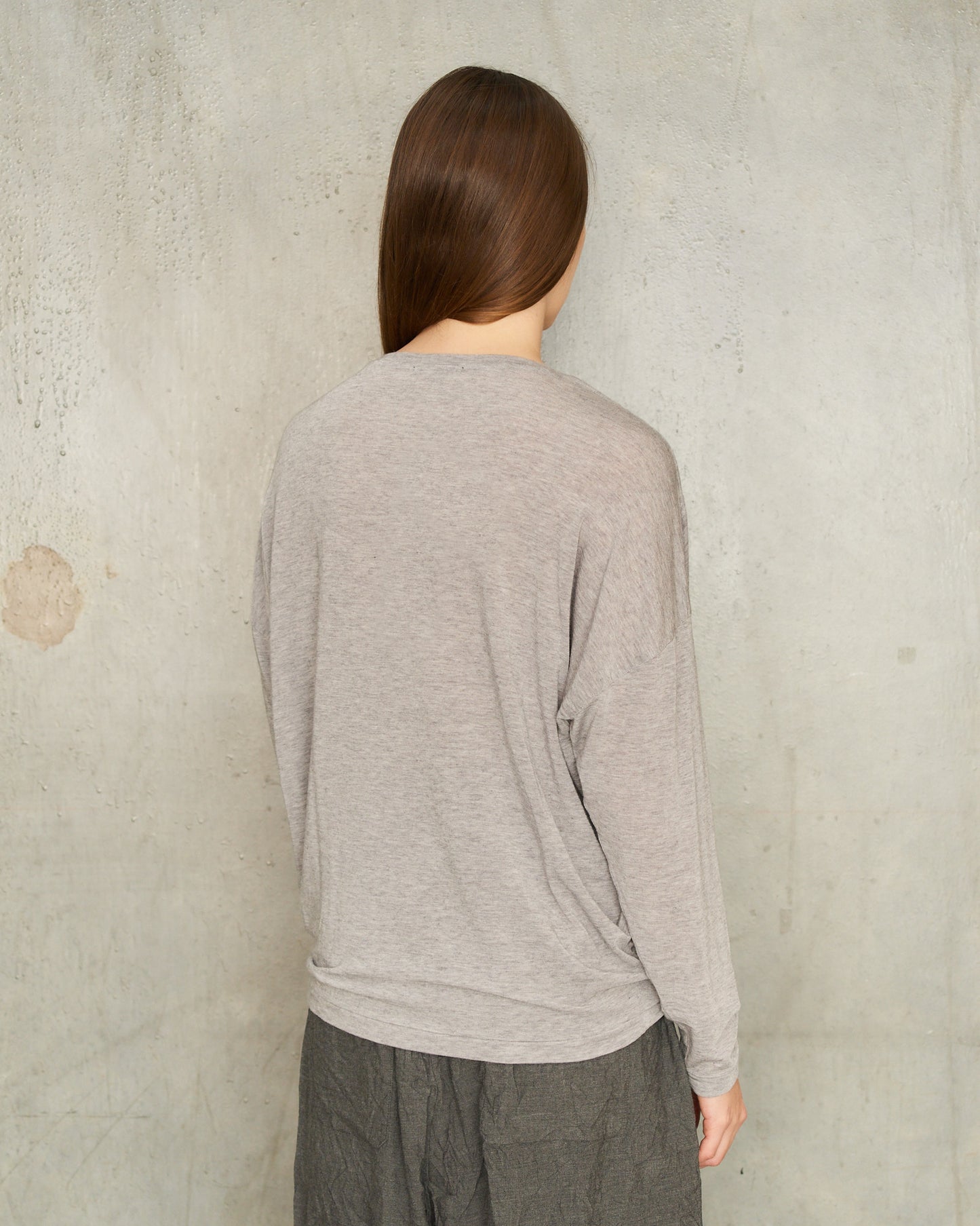 Grey Cashmere Crewneck Pullover