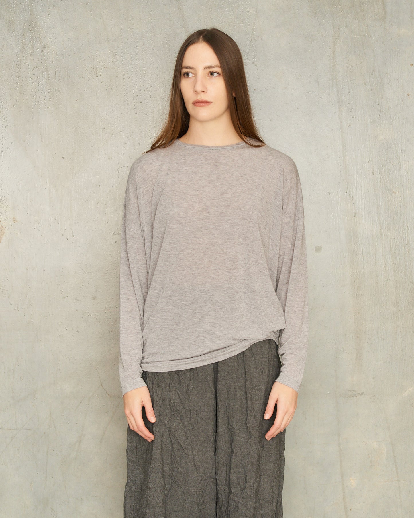 Grey Cashmere Crewneck Pullover