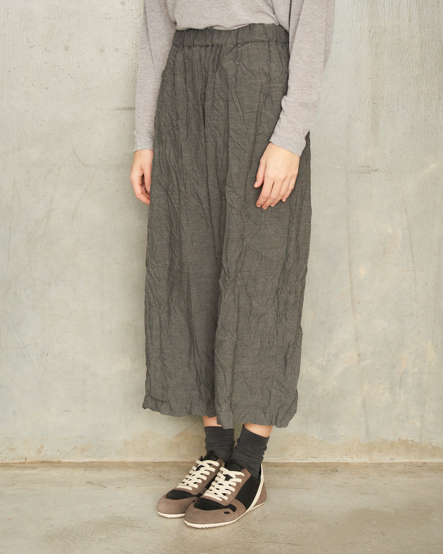 Grey Stretch Sarouel Pants