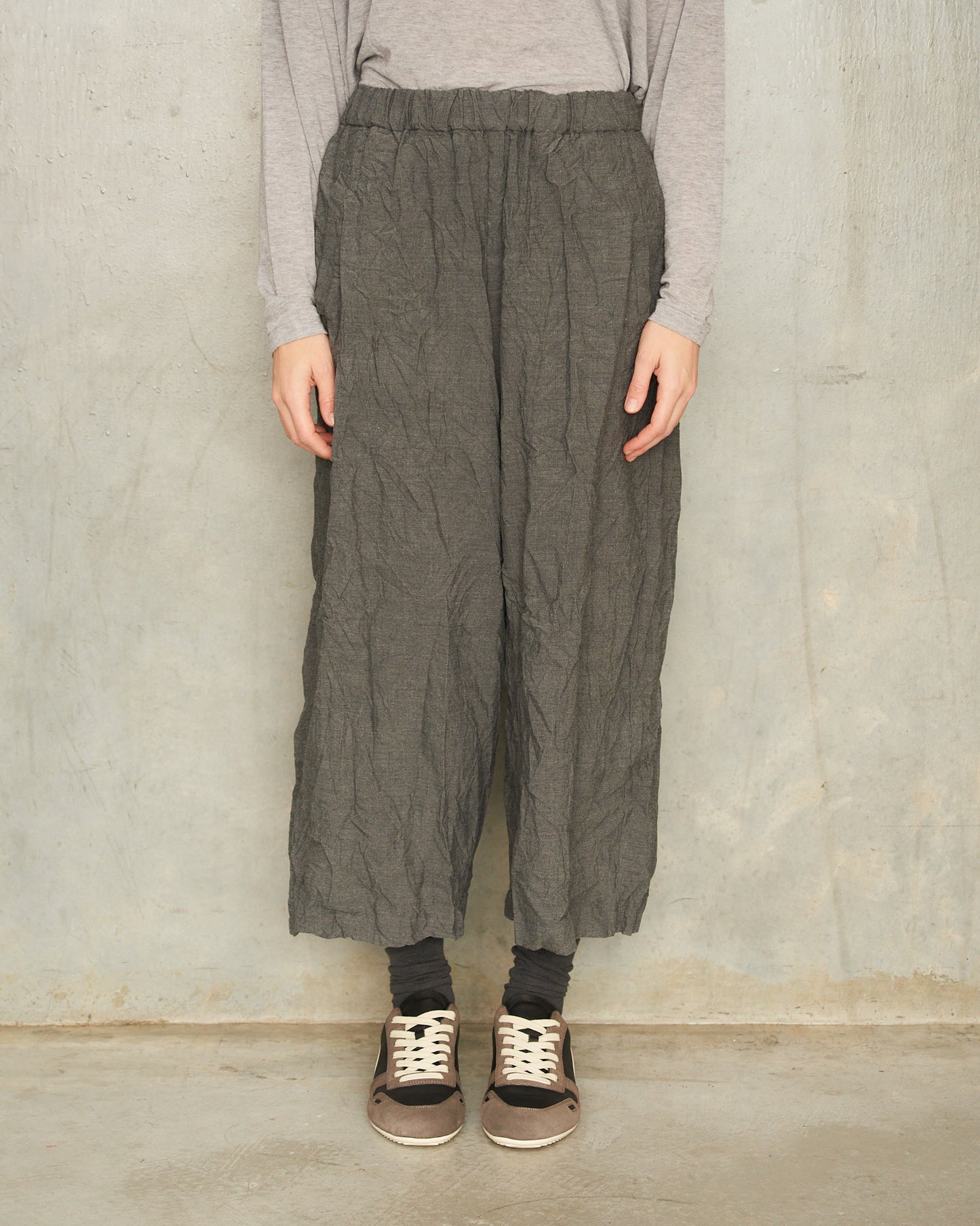 Grey Stretch Sarouel Pants
