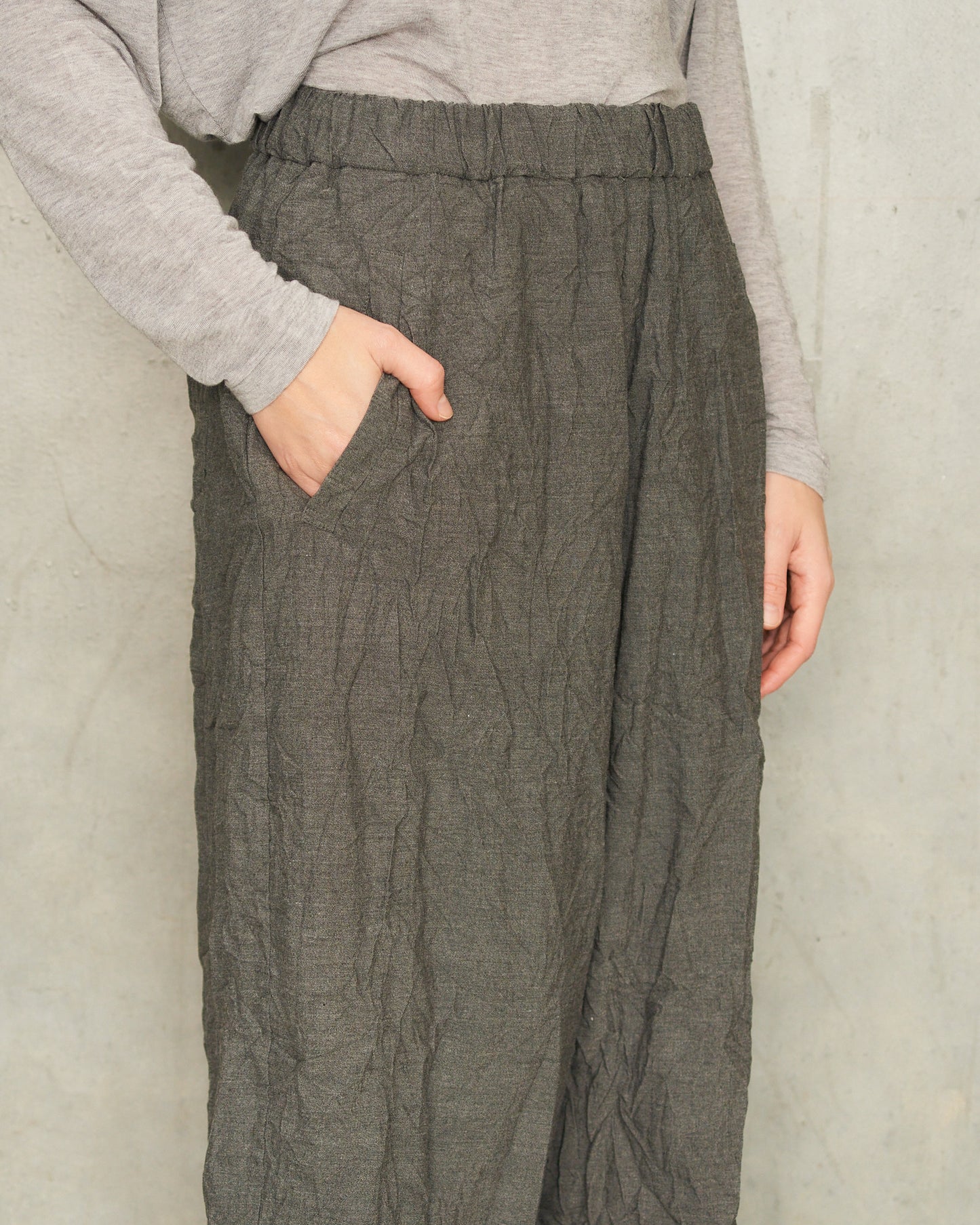 Grey Stretch Sarouel Pants