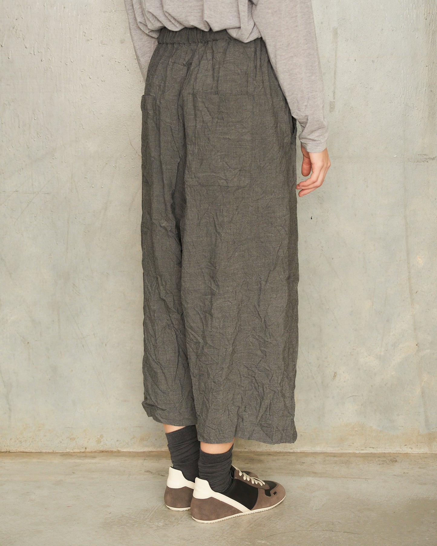 Grey Stretch Sarouel Pants