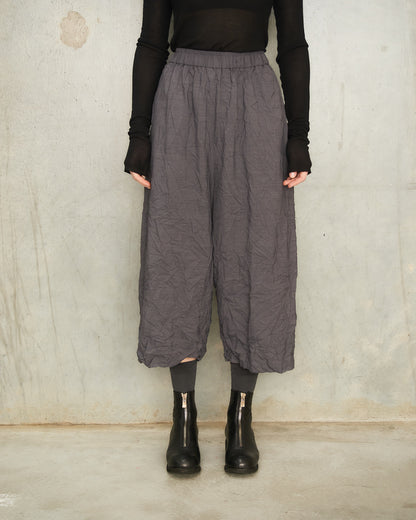Grey Stripe Crinkle Wide Pants
