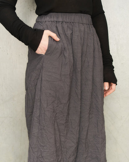 Grey Stripe Crinkle Wide Pants