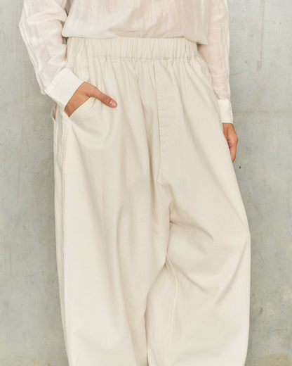 Ivory Oxford Relaxed Pants