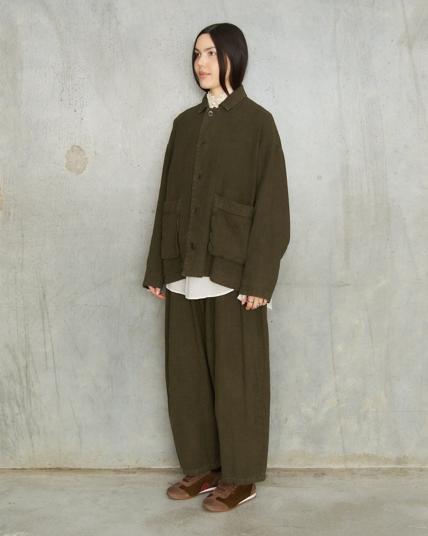 Khaki Brushed Linen Jacket