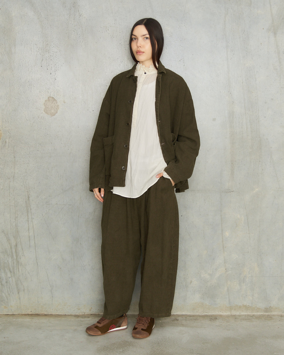 Khaki Brushed Linen Jacket