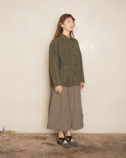 Khaki Cotton Linen Jacket
