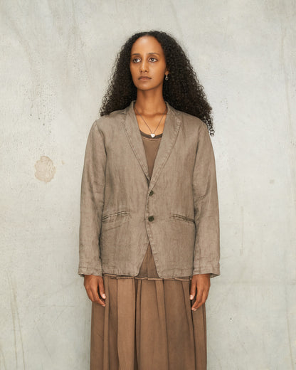 Khaki Linen Tailored Jacket