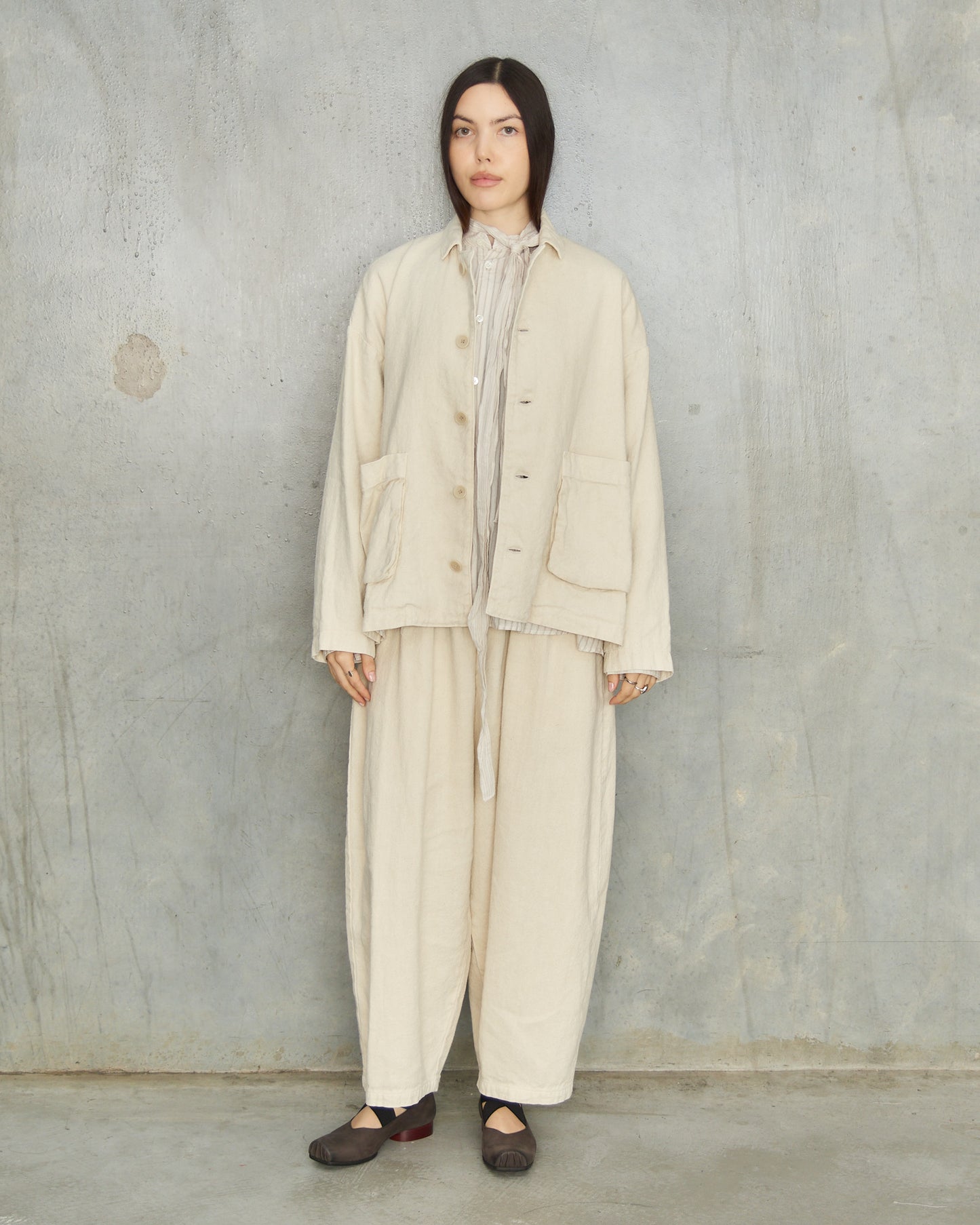 Natural Brushed Linen Jacket