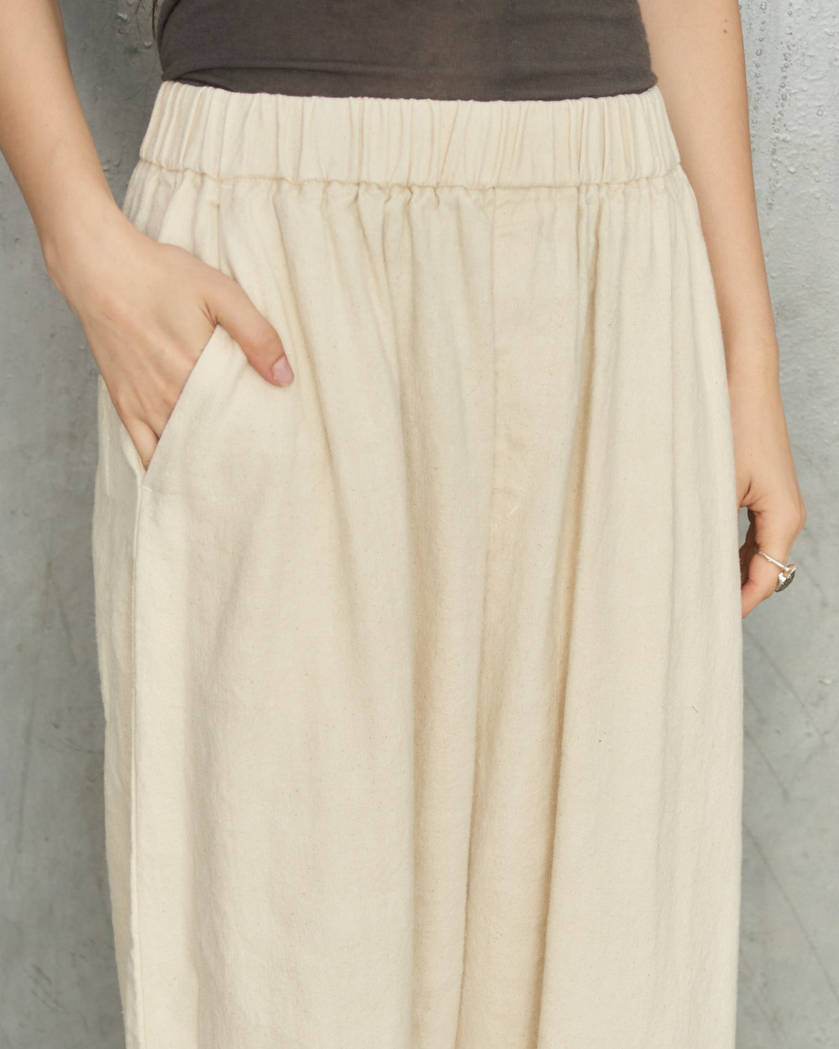 Natural Brushed Linen Wide Pants