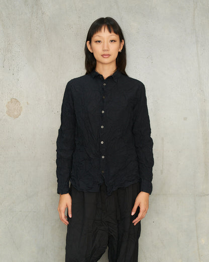 Navy Crinkle Classic Shirt