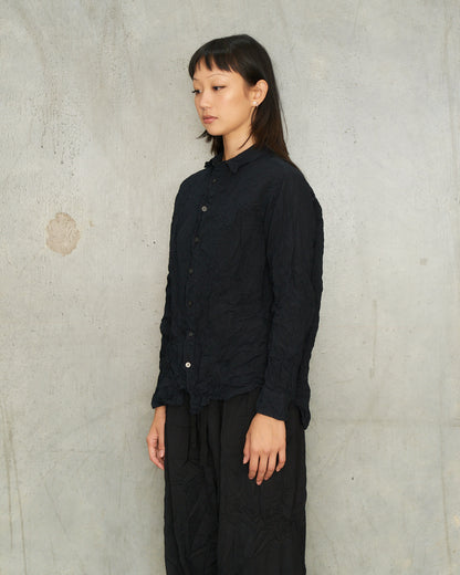 Navy Crinkle Classic Shirt