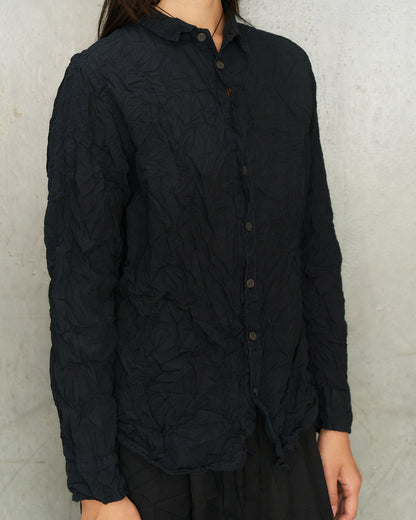 Navy Crinkle Classic Shirt