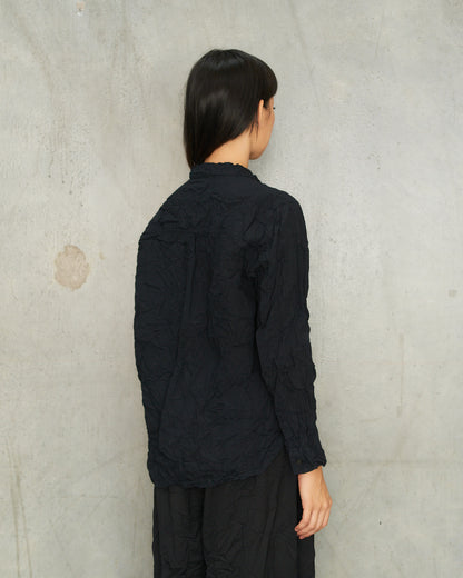 Navy Crinkle Classic Shirt