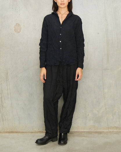 Navy Crinkle Classic Shirt